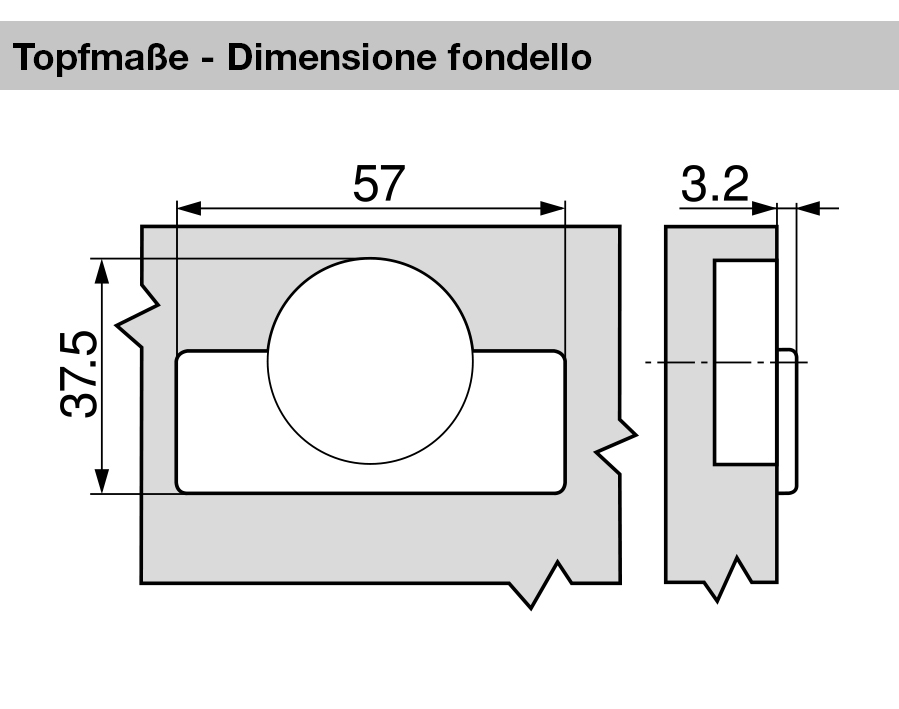 Cerniera per mobili con colonna a filo MODUL